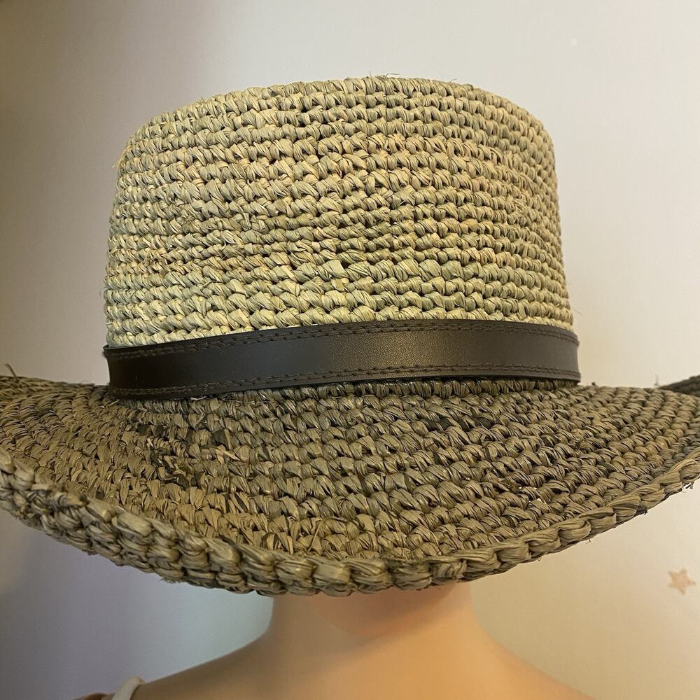 Dockers Western Panama Hat Unisex Adult Natural Fiber OneSize Green Beach Summer